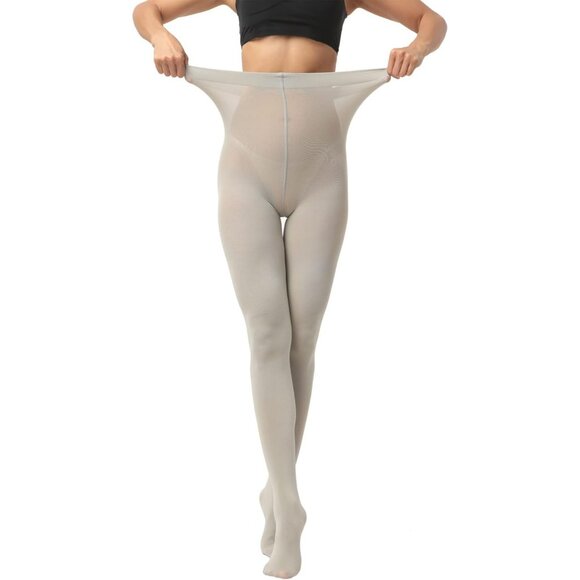 Women Grey Soft Opaque Tights EVERSWE Stretchy Comfortable Fashion Hosiery - Picture 2 of 4